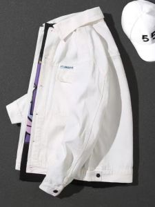 American Style Pure Color Workwear Denim Jacket Men Trendy Loose Versatile Jacket Spring Autumn Simple Casual Top