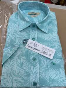 (6R0476)Áo sơ mi năm ngắn tay lai ngang  Form regular( rông)  vải line dày dặn