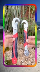 Wrench Tools Snapn Grip Universal Wrenches Set of 2 (Silver/Red) Keimav