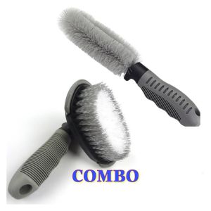 Bộ Chổi Cọ Rửa Lốp Và Lazăng Xe Ô Tô – Xe Hơi Cán Cao Su Chắc Chắn Lông Sợi Cước Bền Bàn Chải Rửa Vệ Sinh Lốp Vành Ô Tô