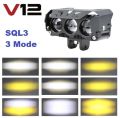 Lampu Tembak Sorot Led Laser Gun SQL 3 Mata Motor Mobil High Low 60 Watt Putih Kuning. 