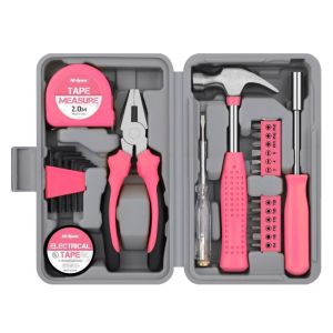 Pink Multi-Functional Gift Tool Set Pliers Household Hardware Family Maintenance Toolbox Combination Set
