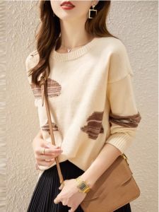 WANGGONGZHU | Loose Round Neck Knitted Base Shirt Womens Autumn Winter Inner Wear Princess Style Comfortable Lazy Style Sweater