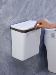 Corner box ถังขยะ แบบติดผนัง ถังขยะแขวน ไม่ต้องเจาะรู ถังขยะอเนกประสงค์ สําหรับห้องครัว ห้องน้ำ ห้องรับแขก ถังขยะพลาสติกติดผนังพร้อมฝาปิด