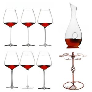 ชุดแก้วไวน์แดงเบอร์กุนดีขนาดใหญ่ แก้วไวน์แดงคริสตัลระดับไฮเอนด์ แก้วไวน์แดงทรงหุ้มขากลางแก้ว ชุดแก้วไวน์แดงสองชิ้น