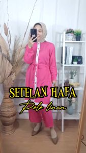 AQILA - Setelan Dress Wanita Muslim Hafa - Setelan Tunik Wanita dan Celana Kulot