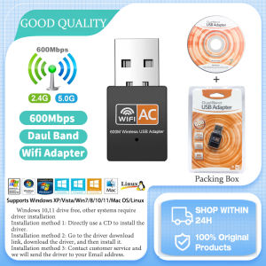 【Ready Stock】WiFi Adapter 600Mbps Dual-Band 2.4G/5G Hz Mini Wireless WiFi Dongle Adapter Receiver For Desktop&Laptop PC