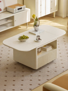 YUANSHI YUANSU | Folding Wooden Side Table Cream Style