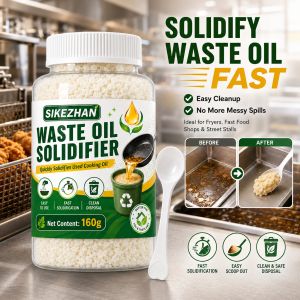简素净 | Commercial Waste Cooking Oil Solidifier 160g Fast Grease Hardener Powder for Restaurant Deep Fryer Easy Cleanup & Safe Disposal