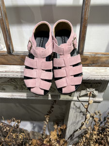 Roman Style Meshwork Leather Sandals Womens Flat Heel Soft Bottom Breathable Clog Shoes Korean Style Low Cut Casual Sandals