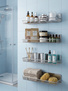 Stainless Steel No-Drill Bathroom Shelf