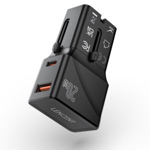 LENCENT International Travel Power Adapter Mini Pocket USB C Charger PD 25W&QC 3.0 Type-C Fast Charging Outlet Adaptor Worldwide Cell Phone Wall Charger Block with UK US EU European Australia