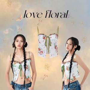 Love floralเสื้อสายเดี่ยว แต่งลูกไม้