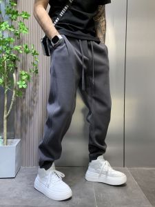 Casual Sporty Mens Pants Heavyweight Loose Fit Solid Color Harlan Style Long Trousers Youth Trendy Autumn Fashion Male Garments