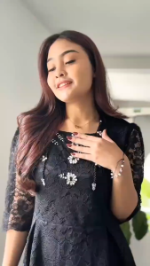 (BISA COD) Dress Pevita Mix Payet Kekinian Wanita Dewasa - Midi Dress - Dress Brukat Jumbo - Dres Pesta Natal Elegan Terbaru 2025