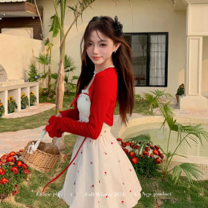 Fragrant Tease Sweet Apricot Floral Print Spaghetti Strap Dress