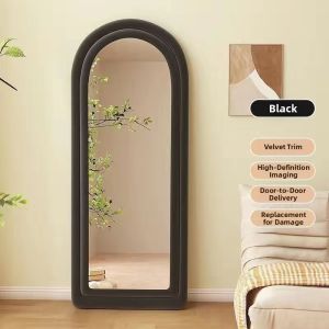 Modern Minimalist Double Arch Round Framed Dressing Floor Mirror