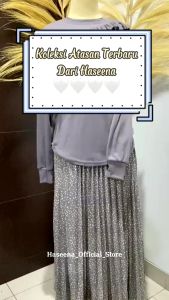 Haseena Atasan Rempel Lengan Panjang Wanita Nabila Blouse Korean Rumbai Cotton RIB | Atasan Knit Ruffle Top Model Terbaru Jumbo