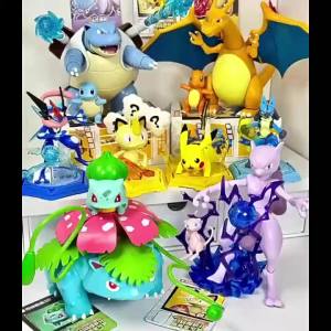 Keeppley | New Pokemon DIY Building Block Toys Pikachu Charizard Mewtwo Greninja Cinderace Action Assemble Model Toy Set Fans Birthday Gift
