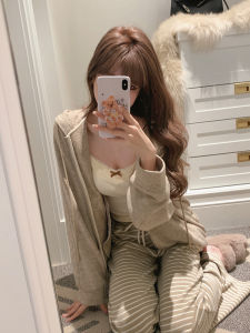 Butterfly Knot Lace Edge Spicy Girl Strap Vest with Chest Pad Womens 2024 New BM Sleeveless inside And outside Wear Base Top