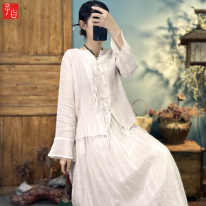 Original Design Single-Button Slim Fit Shirt Lightweight Fluffy Strap Cotton Linen Womens Fashion Casual Long Sleeve Top