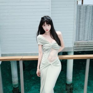 CHANGTONG | Unique Design Off-shoulder Bodycon Slip Dress Summer New Arrival