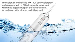 Multi-Pack Rechargeable Oral Irrigator with 360° Rotating Nozzle 3 Gear Settings High Pressure 4 Nozzles - Deep Cleaning Dental Flosser for Fresh Breath & Healthy Gums