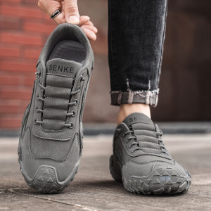 Mens Casual Sport Shoes Waterproof Non-Slip Workwear Spring Autumn Construction Site Labor Protection One-Step Slip-On Shoes