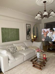 ภาพตกแต่งสไตล์ฝรั่งเศส 2025 ภาพเขียนสีเขียวใหม่สำหรับห้องนั่งเล่น ภาพตกแต่งผนังโซฟาสไตล์ย้อนยุค ภาพตกแต่งผนังสไตล์ย้อนยุค