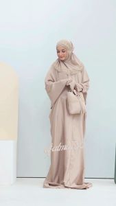 Elfatma786 - Mukena Terusan Dewasa Renda Mewah Khadijah Sutra Velvet