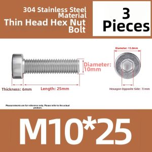 OPPU | Stainless Steel Thin Head Hex Screws