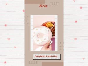 Kris 1L Doughnut Lunch Box Purple Pink Kotak Makan Model Donat Bulat Ungu 1Liter 3sekat Warna Coklat Dan Ungu Muda Dounat 1Liter