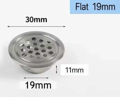 Stainless Steel Round Air Vent Cover Mesh Louver Grille Cabinet Furniture Vent Exhaust Moisture-Proof