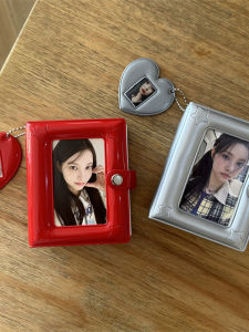 Red Heart Photo Pendant Album Keychain