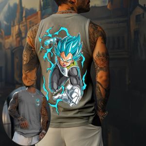 Dragon Ball Mens Vest Tank Top Vegeta Summer Anime Spring And Autumn Sports Fitness Running Y2k Sleeveless Top GYM