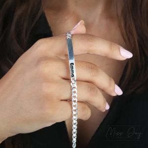 STAINLESS STEEL SILVER CUSTOMIZED BRACELET FOR ADULT SIZE | PERFECT FOR COUPLES | MISS JAY