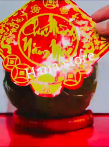 Decal dán bưởi dừa dưa hấu kích thước 10cm combo 2 miếng và 5 miếng dán trái cây chưng Tết