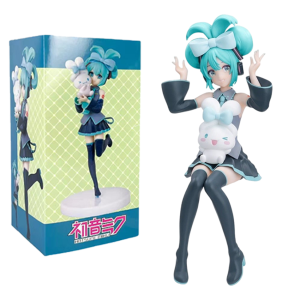 Bandai | 17CM Figure Hatsune Miku X Cinnamoroll Figure Anime Peripheral Collectible Models Decorative Decorations Children Kawaii Gift