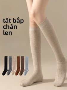 MiiOW | Tất len nữ dài đến bắp chân dày dặn giữ ấm cho mùa đông MiiOW Pure Color Polyester Nylon Acrylic Wool Spandex