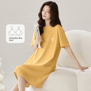MiiOW | Ice Silk Thin Womens Sleepwear Summer New Style Home Clothes Outdoor Wearable Comfortable Breathable Cool Feeling Nightgown