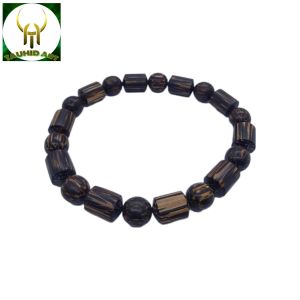 gelang kayu liwung macan bulat kombinasi Marjan Fs041