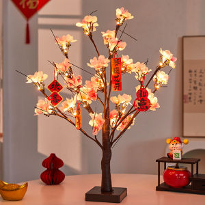 Luminous Peach Blossom Tree New Year Spring Festival Decoration Counter Top Decoration Opening Ceremony Wealth Tree Business Success