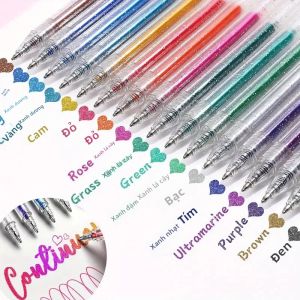 60 Chiếc Bút Gel Lấp Lánh Bộ Bút Bi Lăn Chống Nước Cho Cardstock Tạp Chí Vẽ Tô Màu 36 Màu Sắc Sống Động