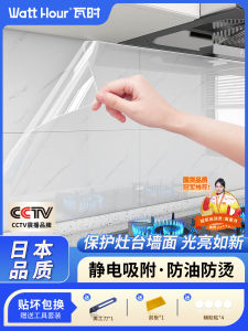 Kitchen Oil-Resistant Static Wall Protection Film Fireproof High-Temperature Resistant Self-Adhesive Waterproof Sticker