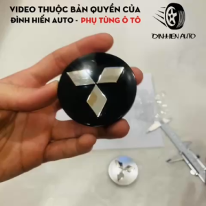 Logo chụp mâm (logo lazang) xe Mitsubishi kích thước tổng thể 60mm tạo độ sang trọng cho mâm bánh xe