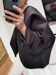 Fall 2025 New Air Layered Loose Womens Jacket Short Sleeve Long Shirt Bat Shape Design Original Style Regular Thickness