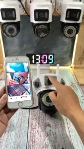 (TẶNG HỘP KỸ THUẬT Cam+Thẻ)Camera Yoosee Wifi 4 Mắt Xem 3 Khu Vực Logo 12MP-Xoay 360 Độ-Hỗ Trợ Loa To Rõ