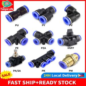TUOYA LIFE Pneumatic Fitting Pipe Connector Tube Air Quick Fittings Water Push In Hose Couping 4mm 6mm 8mm 10mm 12mm 14mm PU PY PK