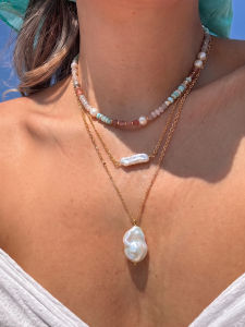 CAFFTI | Natural Gemstone Colorful Mood Enhancing Beach Vacation Necklace