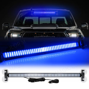 Car Emergency Grill Warning Lamp 80 LED Strobe Police Lights Red Blue Windshield Auto Bar Traffic Advisor Flashlight 12V 24V